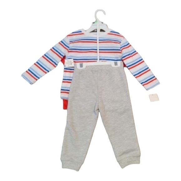 LITTLE Me 3 Piece Set Joggers, T-Shirt, Long Sleeve Shirt Size 12 months - Picture 4 of 4